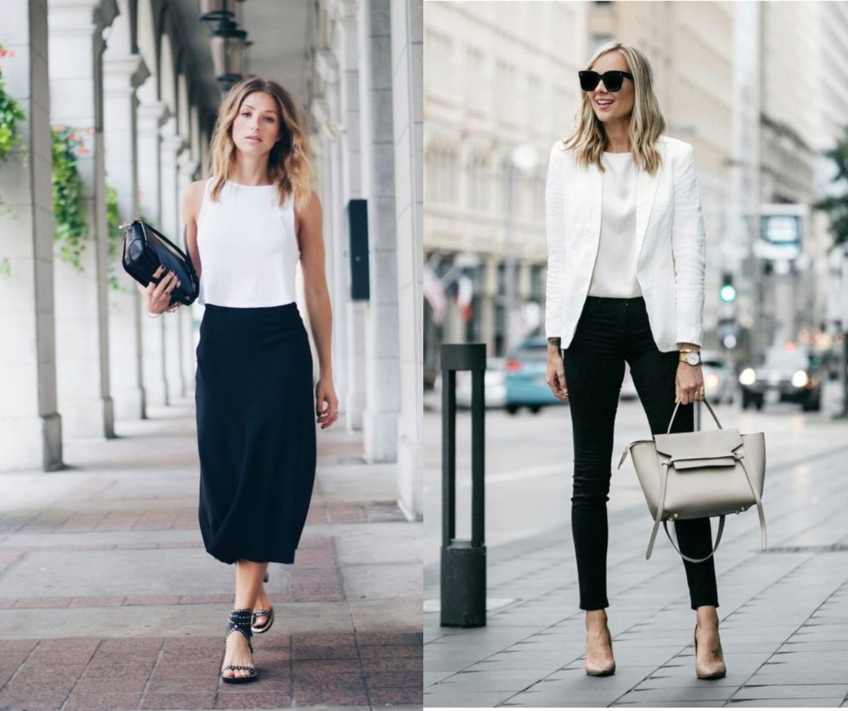 Pencil skirt and white hot sale shirt