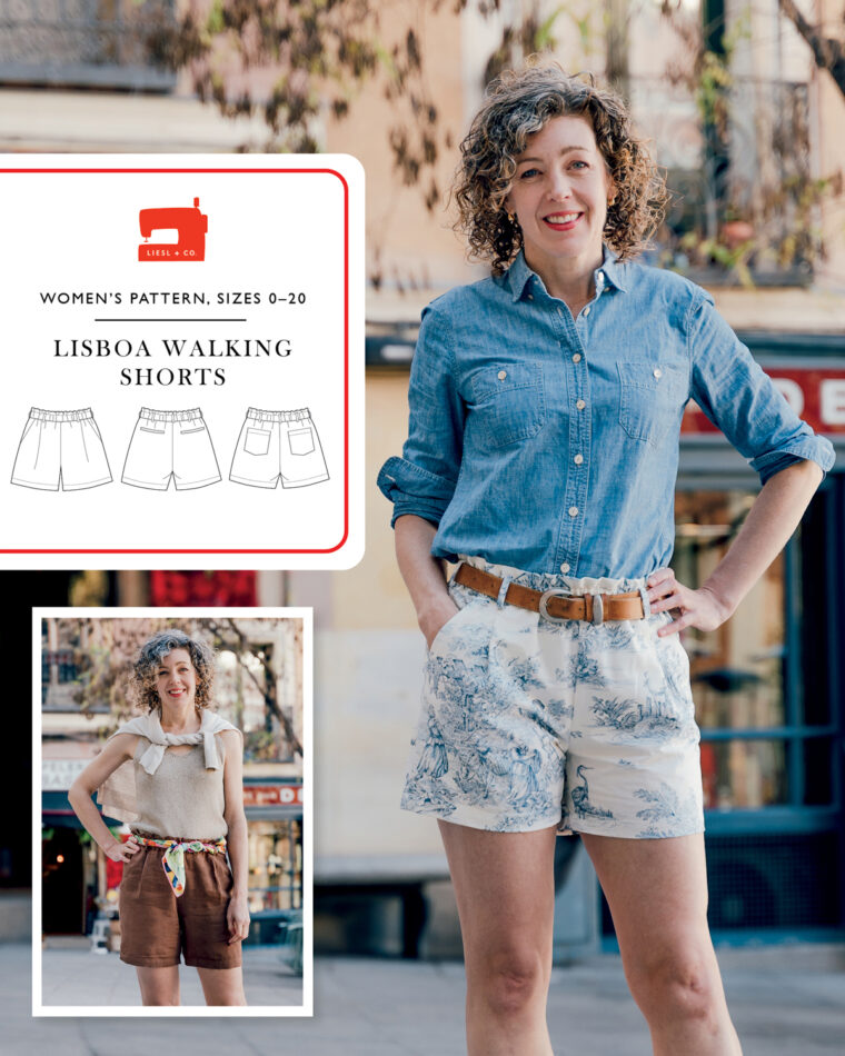 Liesl + Co Lisboa Walking Shorts sewing pattern