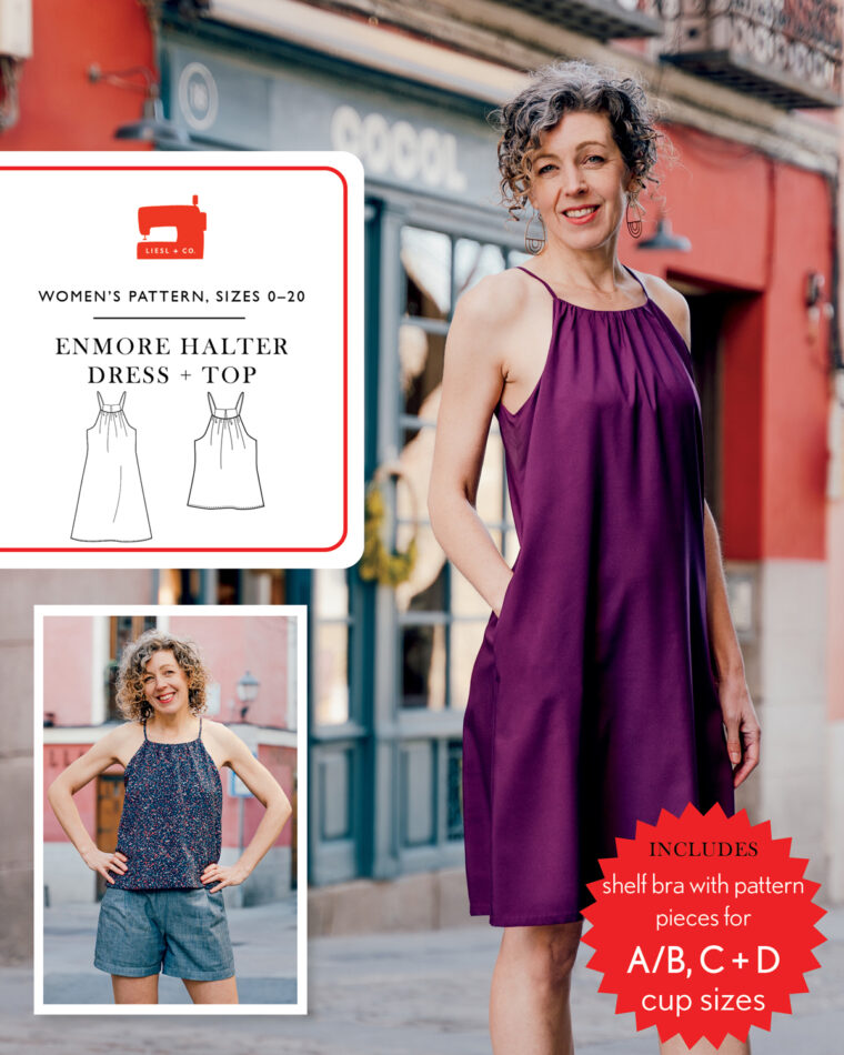 Liesl + Co Enmore Halter Dress + Top sewing pattern