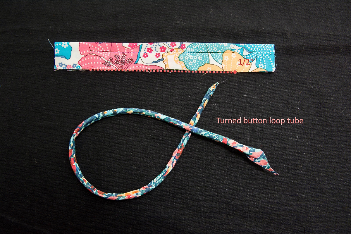 Tutorial for sewing a double-welt pocket with button loop.