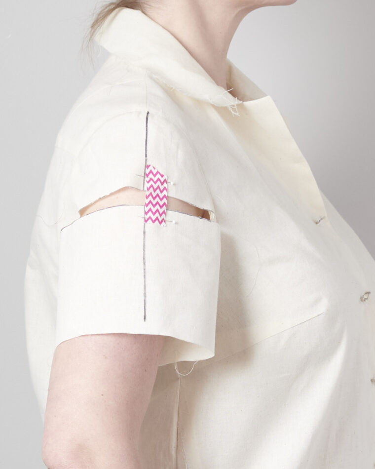 Liesl + Co Camp Shirt Sleeve Cap Adjustment-Slashed bicep line