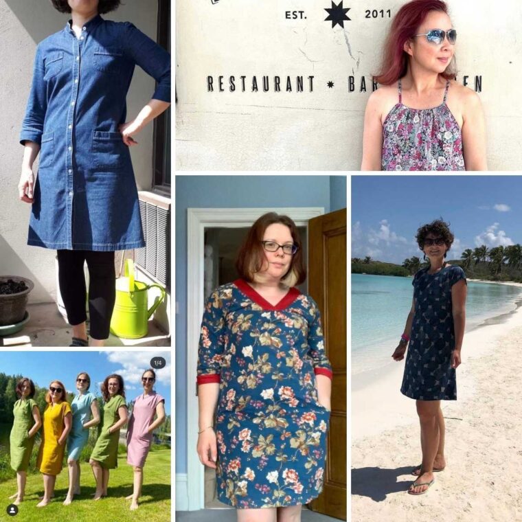 A round up of all the Liesl + Co Dresses worn in Me Made May 2022