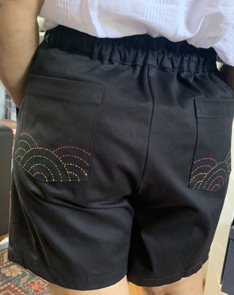 Liesl + Co Lisboa Shorts-embroidered pockets