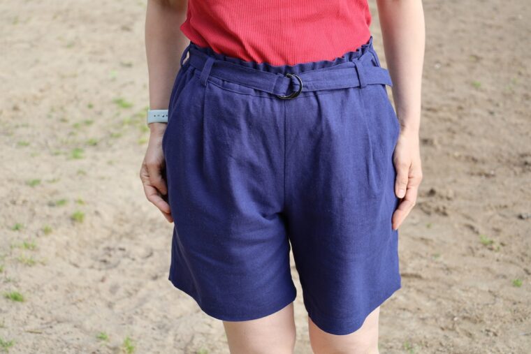 Liesl + Co Lisboa Shorts in Blue Linen