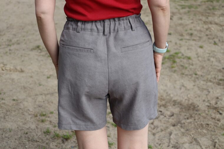 Liesl + Co Lisboa Shorts in Grey Linen