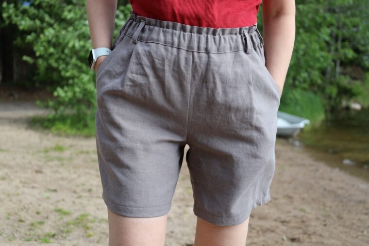 Liesl + Co Lisboa Shorts in Grey Linen