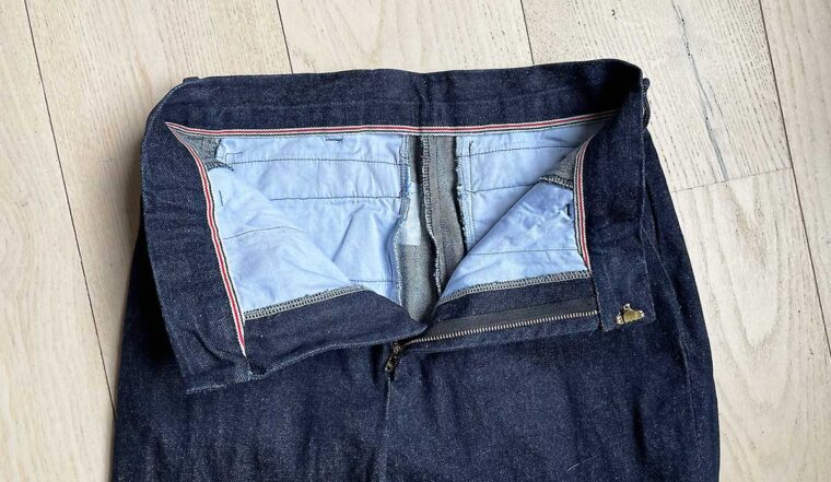 denim Hollywood Trousers inside waistband