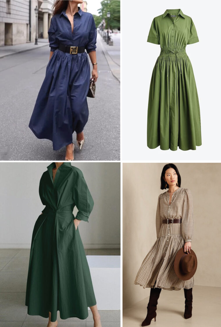 fabric and styling ideas for the Liesl + Co Tomigaya Shirt Dress sewing pattern