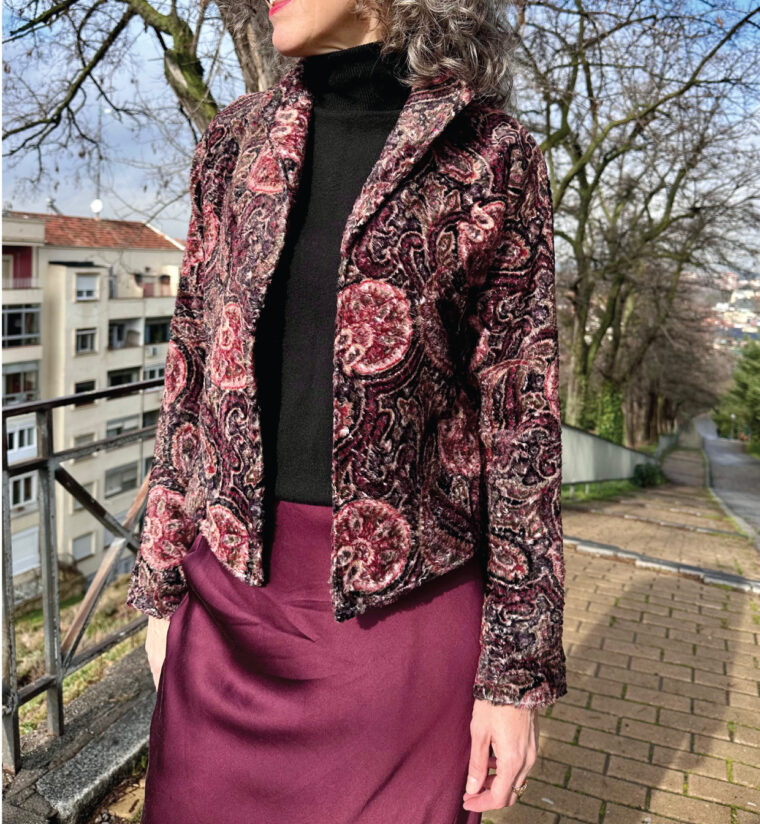 Yanaka Jacket in furry printed cotton