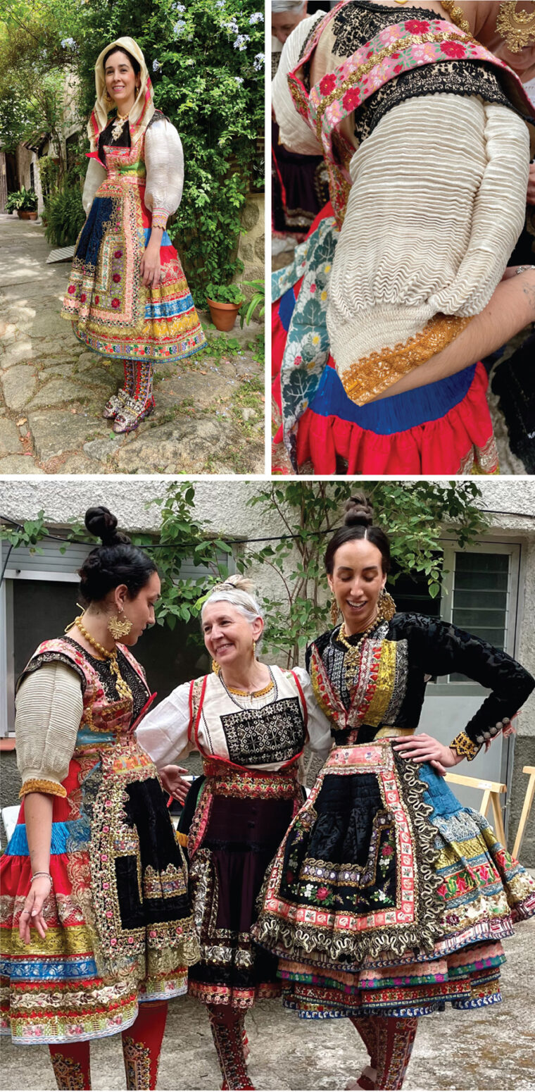 the spectacular traditional costume of Lagartera on the occasion of Corpus Christi