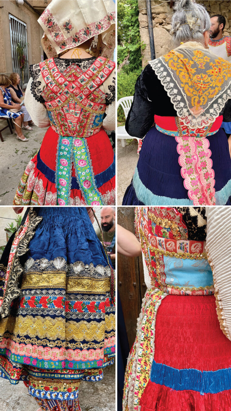 the spectacular traditional costume of Lagartera on the occasion of Corpus Christi