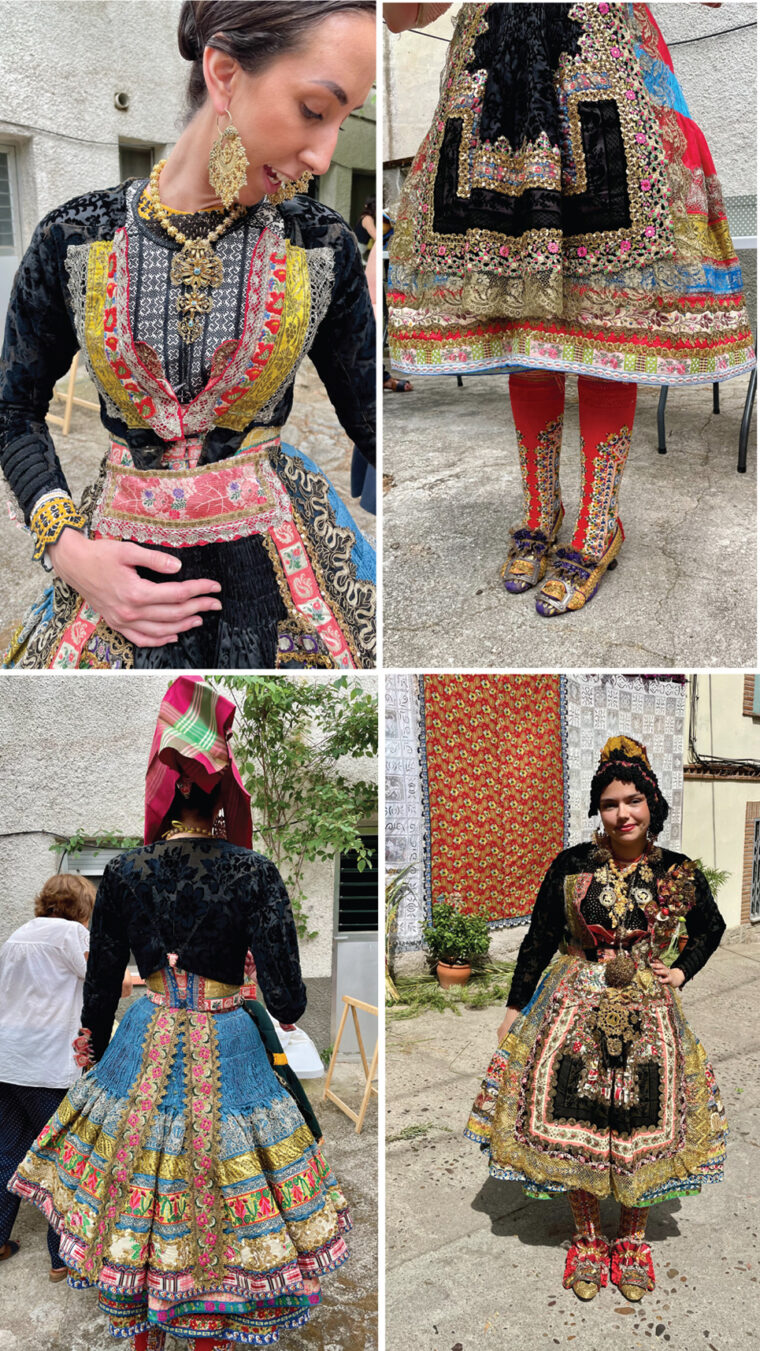the spectacular traditional costume of Lagartera on the occasion of Corpus Christi