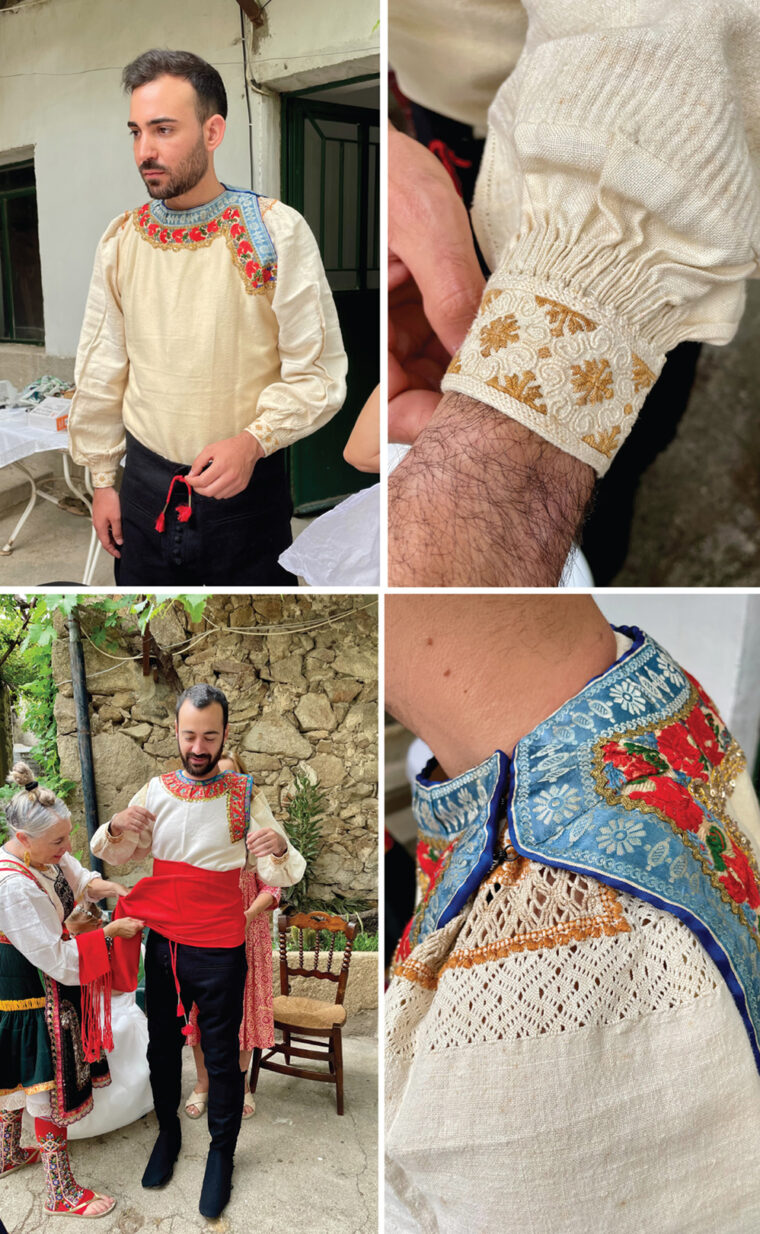 the spectacular traditional costume of Lagartera on the occasion of Corpus Christi