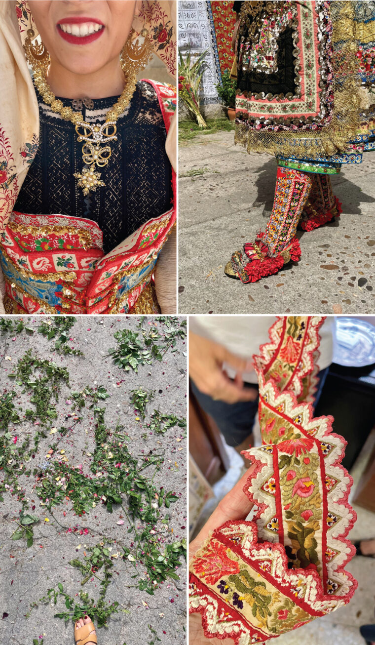 the spectacular traditional costume of Lagartera on the occasion of Corpus Christi