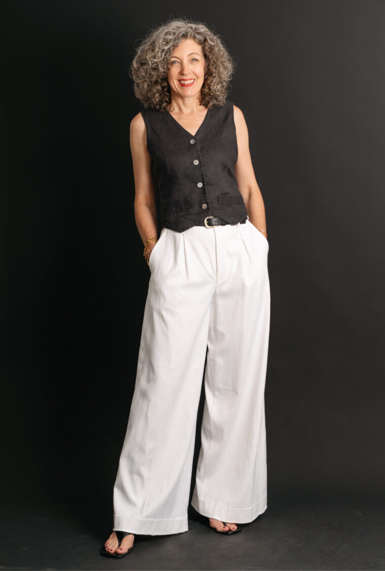 White Cannes Trousers in viscose blend fabric