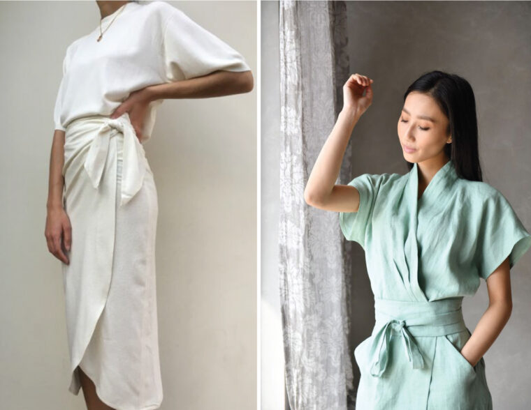 Liesl + Co Copenhagen Wrap Dress fabric and styling ideas