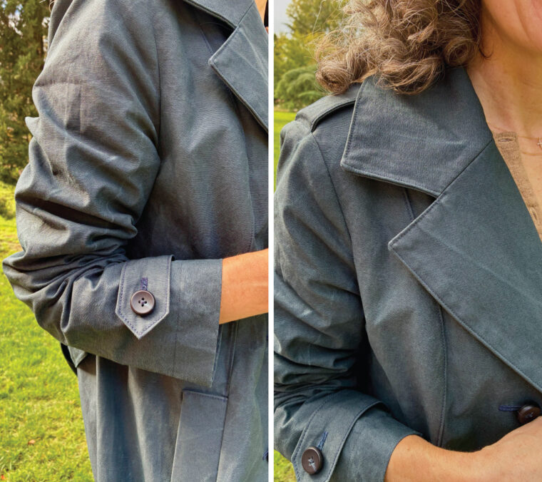 Liesl's dark navy Prado Trench Coat