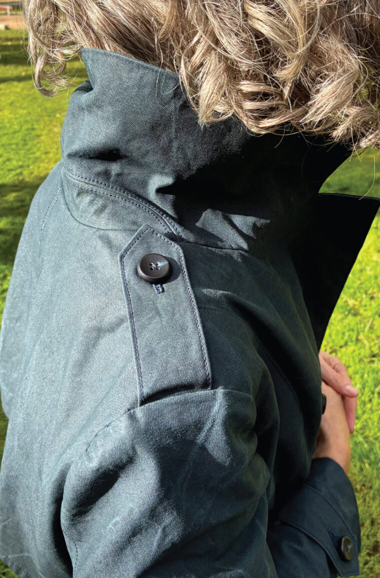 Liesl's dark navy Prado Trench Coat