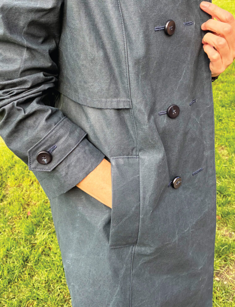 Liesl's dark navy Prado Trench Coat