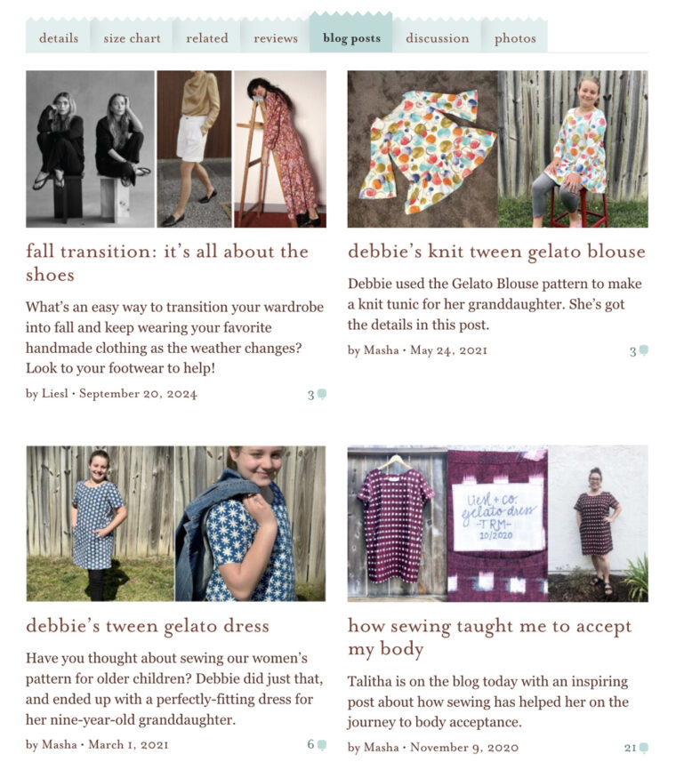 screen shot of blog posts highlighted