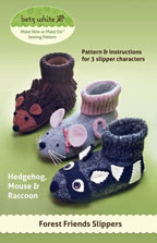 digital forest friends slippers sewing pattern