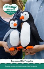 digital poppy and pip penguins sewing pattern