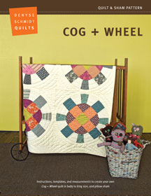 digital cog + wheel quilt + sham pattern