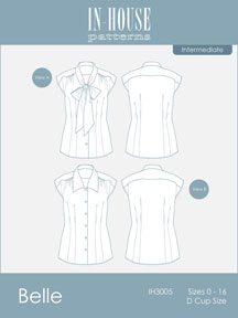 digital belle bow blouse sewing pattern
