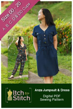 digital anza jumpsuit + dress sewing pattern
