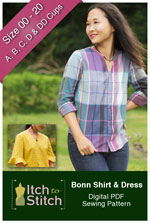 digital bonn shirt + dress sewing pattern