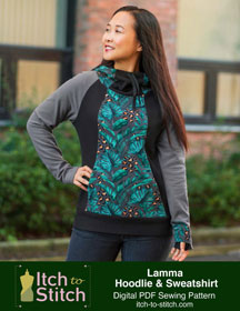 digital lamma hoodie + sweatshirt sewing pattern