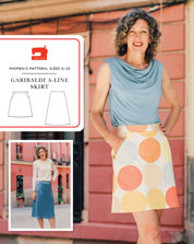 digital garibaldi a-line skirt sewing pattern