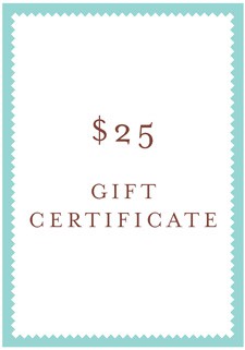 $25 gift certificate