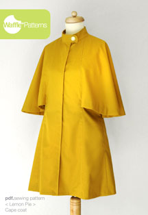 digital lemon pie cape coat sewing pattern