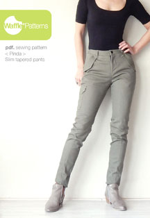 digital pinda slim tapered pants sewing pattern